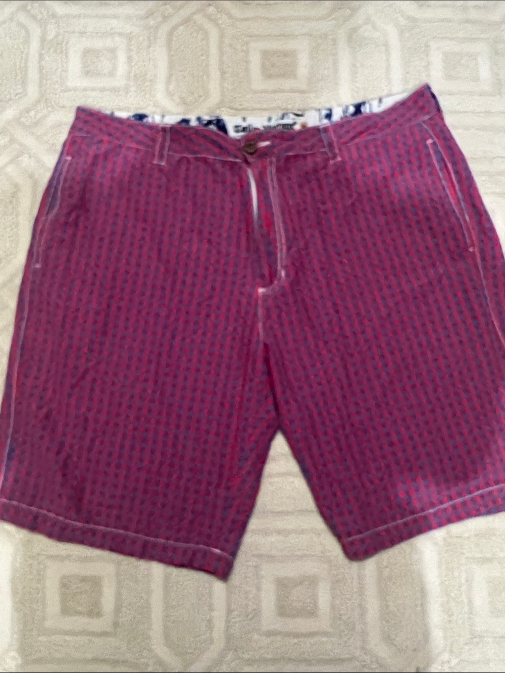NWOT Tailor Vintage Red and Blue Checkered swim shorts